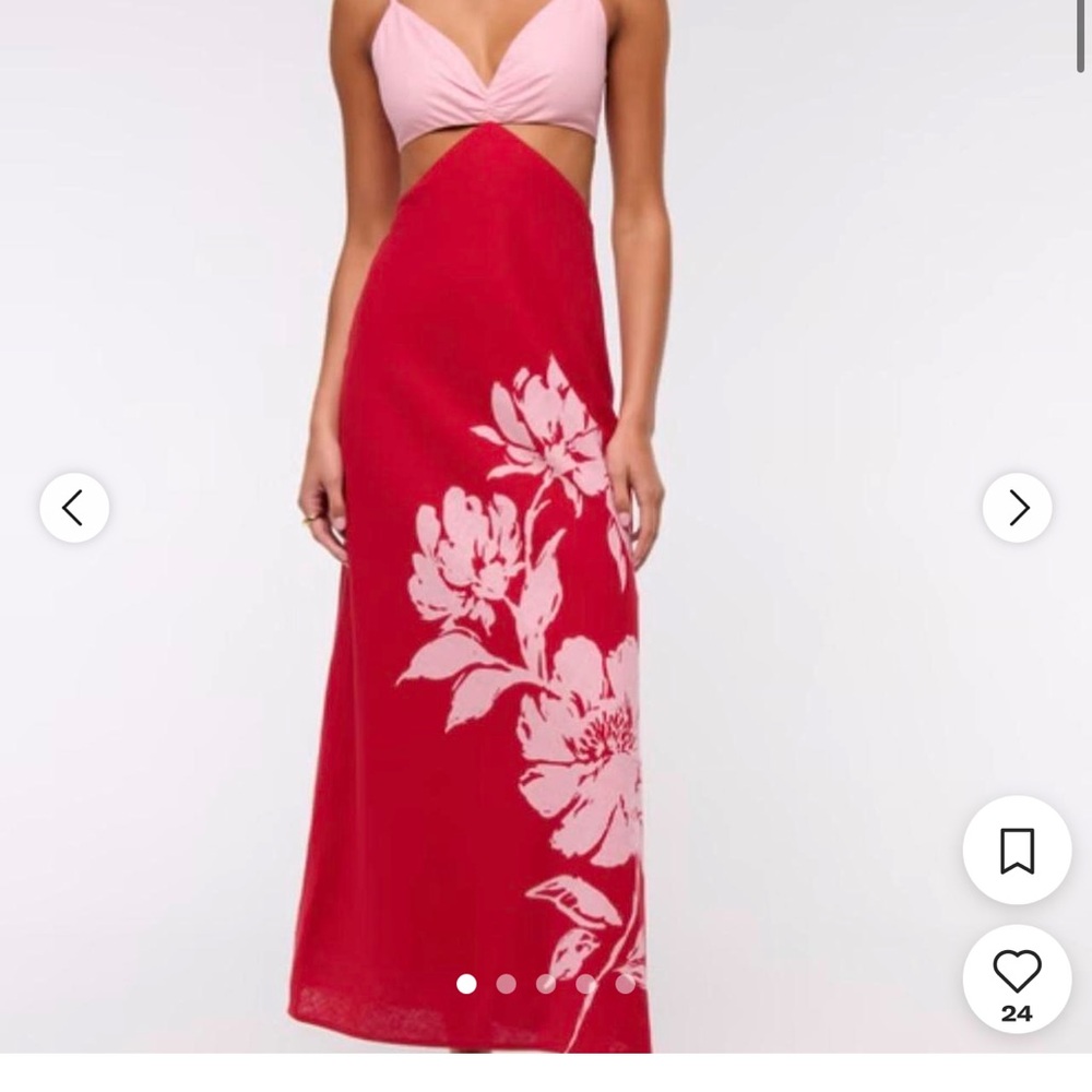 Abercrombie & Fitch Pink and Red Backless Dress